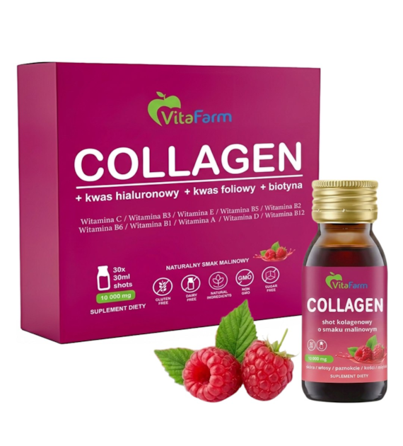 ZESTAW COLLAGEN SHOT smak malinowy 30szt.x30ml Vitafarm