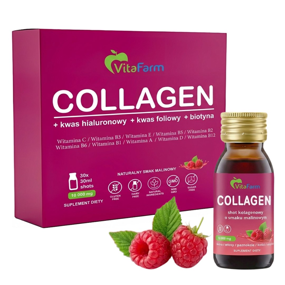 ZESTAW COLLAGEN SHOT smak malinowy 30szt.x30ml Vitafarm