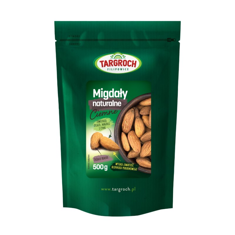 Migdały naturalne ciemne kalifornijskie 500g TAR-GROCH