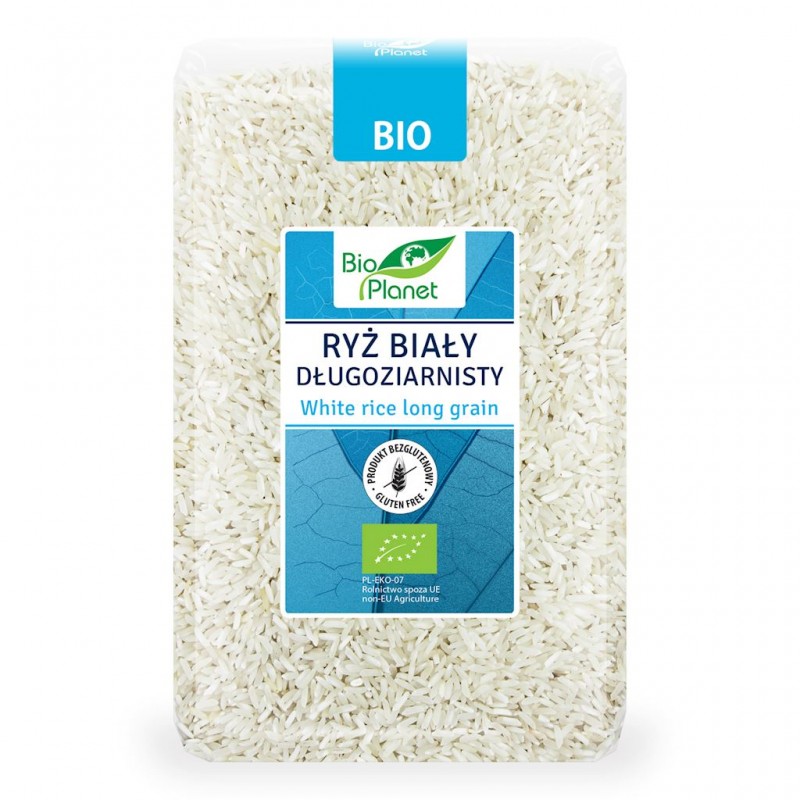 RYŻ BIAŁY DŁUGOZIARNISTY BEZGLUTENOWY BIO 1 kg