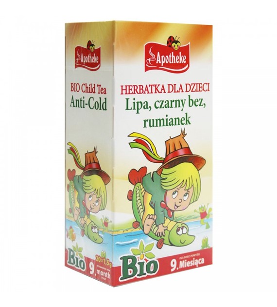 HERBATKA DLA DZIECI - NA PRZEZIĘBIENIE LIPA, CZARNY BEZ, RUMIANEK  (20 x 1,5 g) 30 g