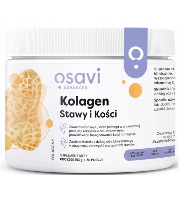 Kolagen wołowy (Stawy i kości) + ekstrakt z dzikiej róży 153 g Osavi