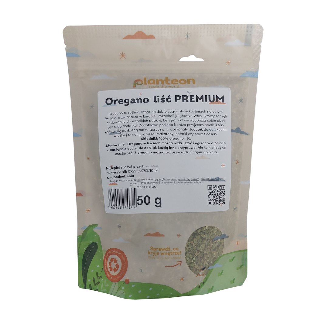 Oregano liść PREMIUM 50g PLANTEON