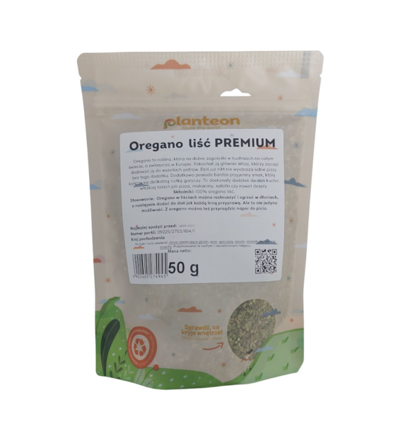 Oregano liść PREMIUM 50g PLANTEON