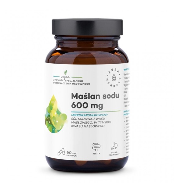 Maślan sodu mikrokapsułkowany 600 mg, kapsułki 90 szt.