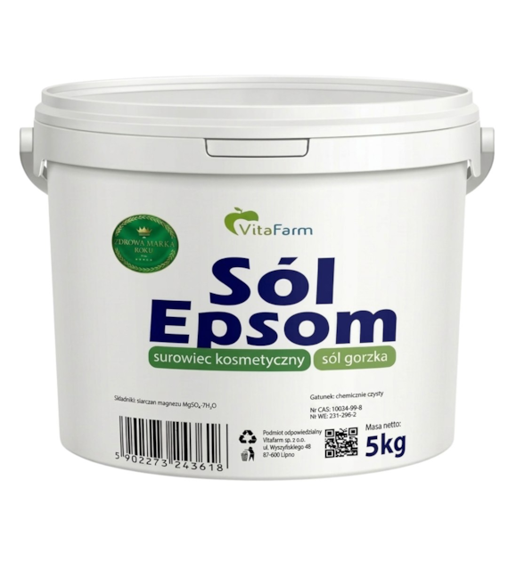 Sól epsom (siarczan magnezu) wiadro 5 kg