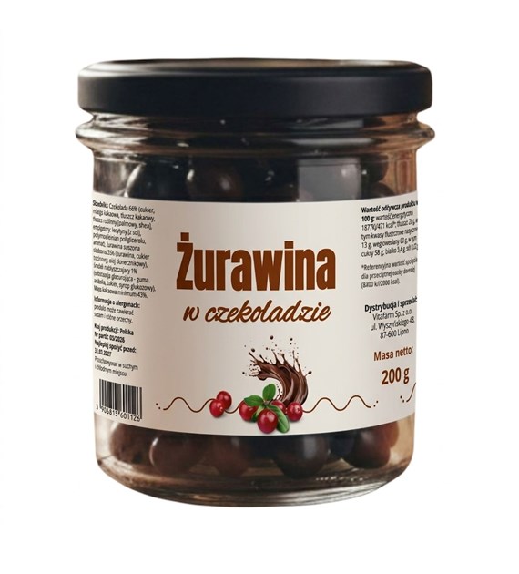 Żurawina w czekoladzie deserowej 200g słoik