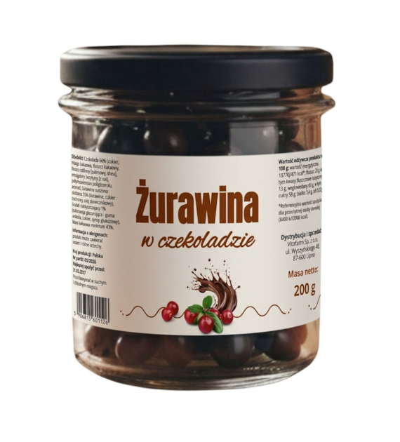 Żurawina w czekoladzie deserowej 200g słoik