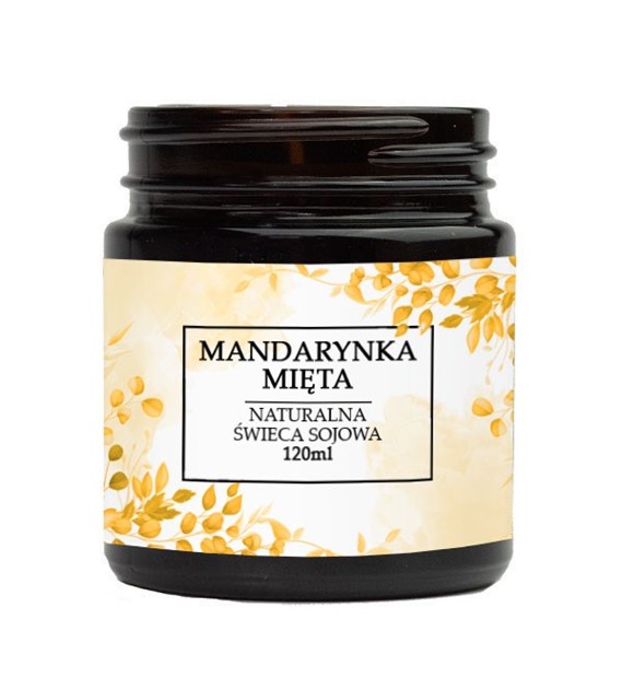 Naturalna świeca sojowa 120ml (mandarynka, mięta)