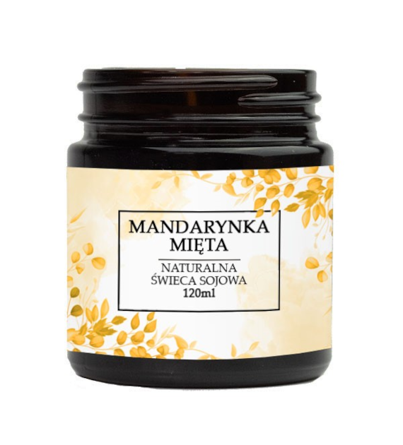 Naturalna świeca sojowa 120ml (mandarynka, mięta)