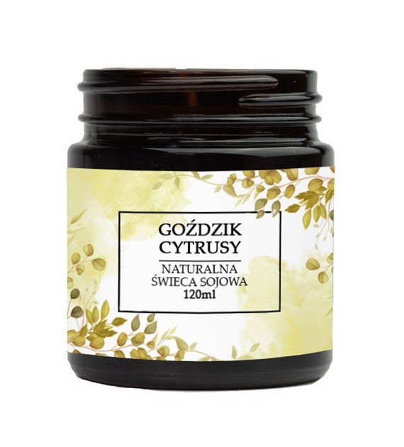 Naturalna świeca sojowa 120ml (goździk, cytrusy)