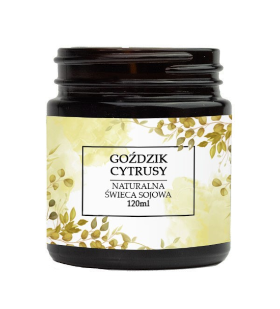 Naturalna świeca sojowa 120ml (goździk, cytrusy)