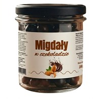 Migdały w czekoladzie deserowej 200g słoik