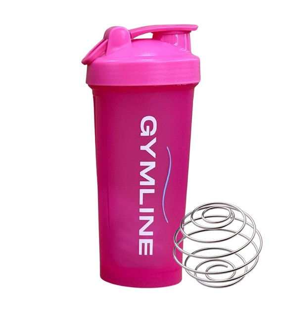 Shaker plastikowy 600ml różowy GYMLINE