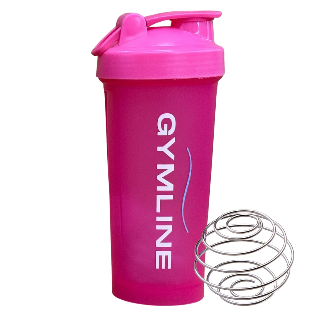 Shaker plastikowy 600ml różowy GYMLINE
