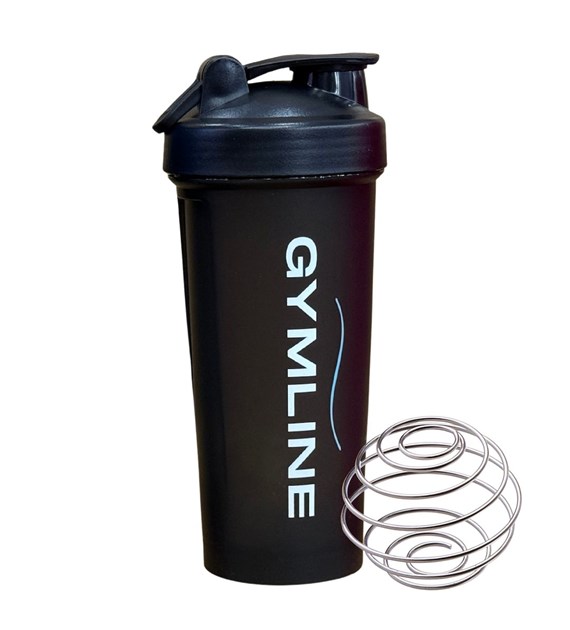 Shaker plastikowy 600ml czarny GYMLINE