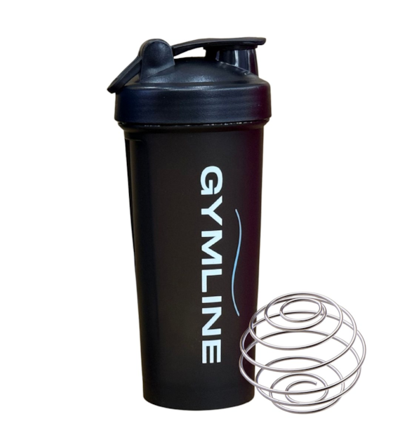 Shaker plastikowy 600ml czarny GYMLINE