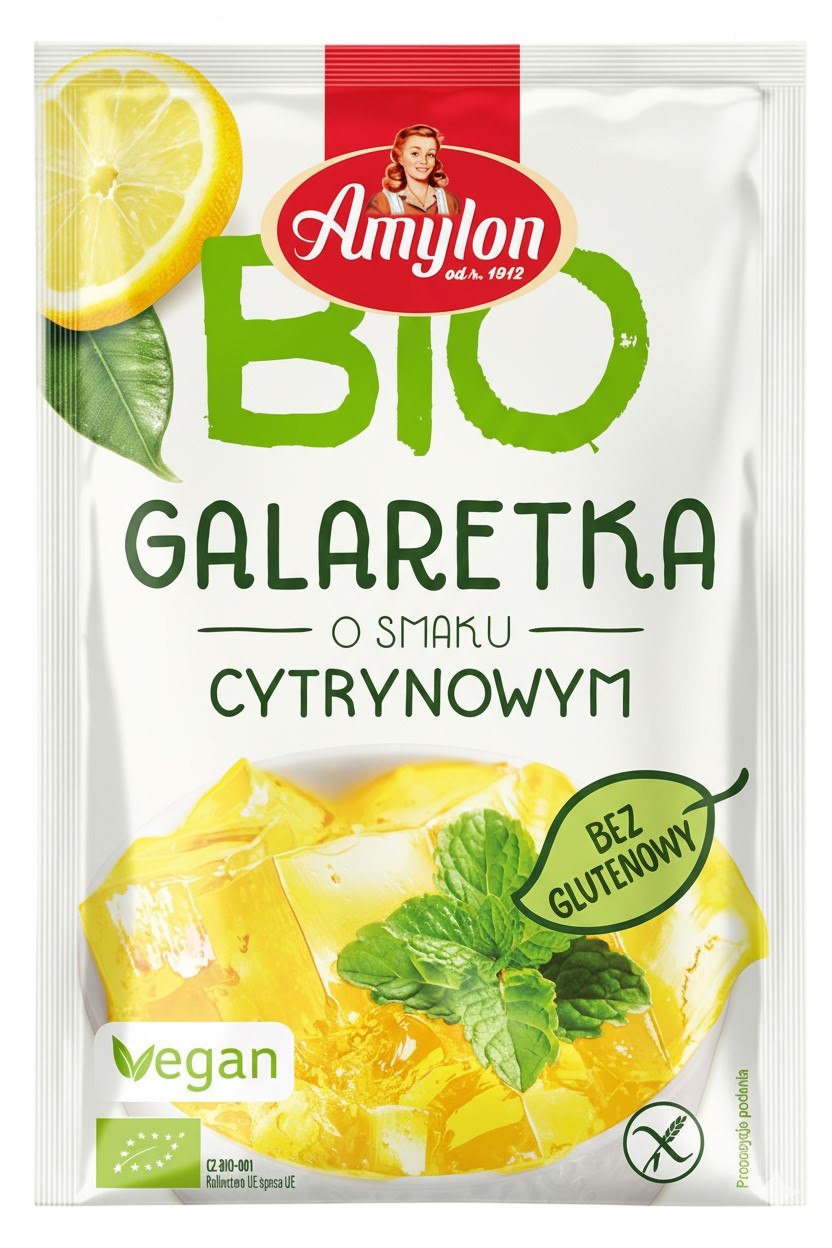 GALARETKA Z AGAREM O SMAKU CYTRYNOWYM BEZGLUTENOWA BIO 40 g - AMYLON