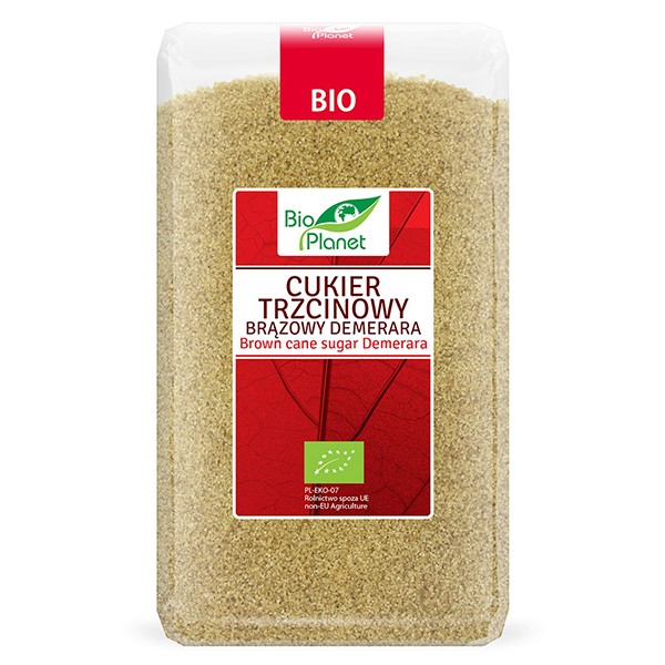 CUKIER TRZCINOWY BRĄZOWY DEMERARA BIO 1 kg