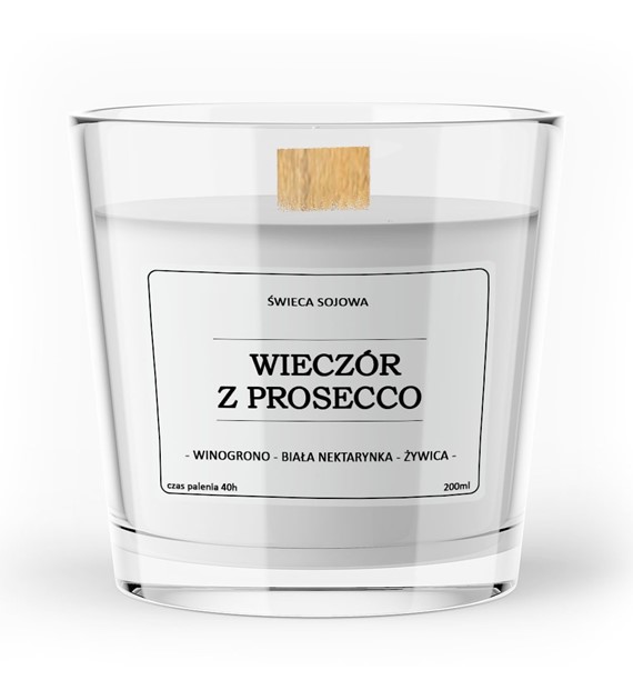 Świeca zapachowa sojowa WIECZÓR Z PROSECCO 200ml