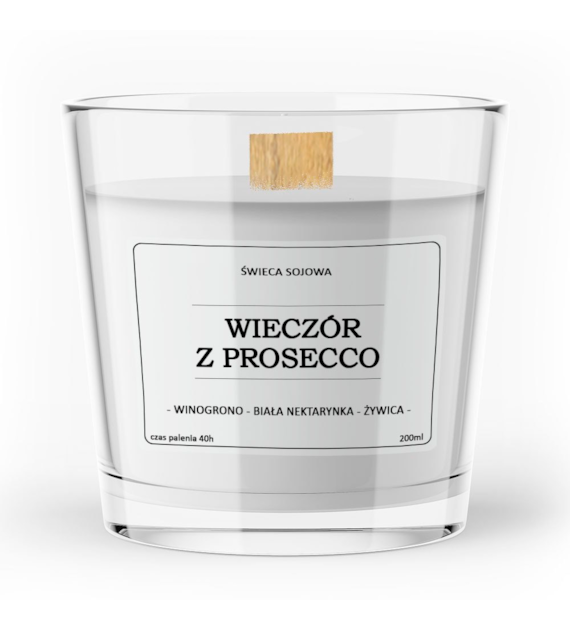 Świeca zapachowa sojowa WIECZÓR Z PROSECCO 200ml