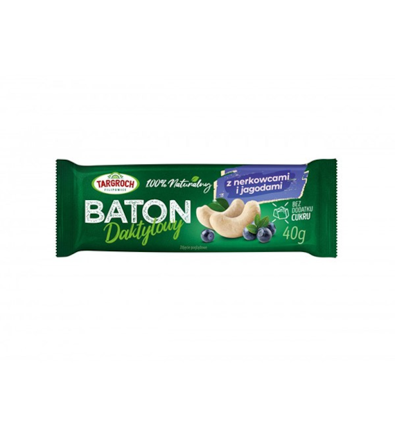Baton daktylowy z nerkowcami i jagodą 40g TARGROCH
