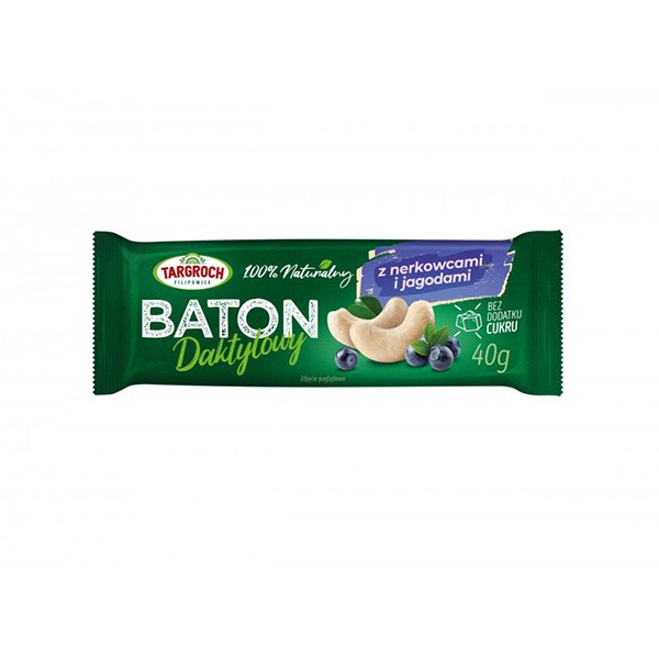 Baton daktylowy z nerkowcami i jagodą 40g TARGROCH