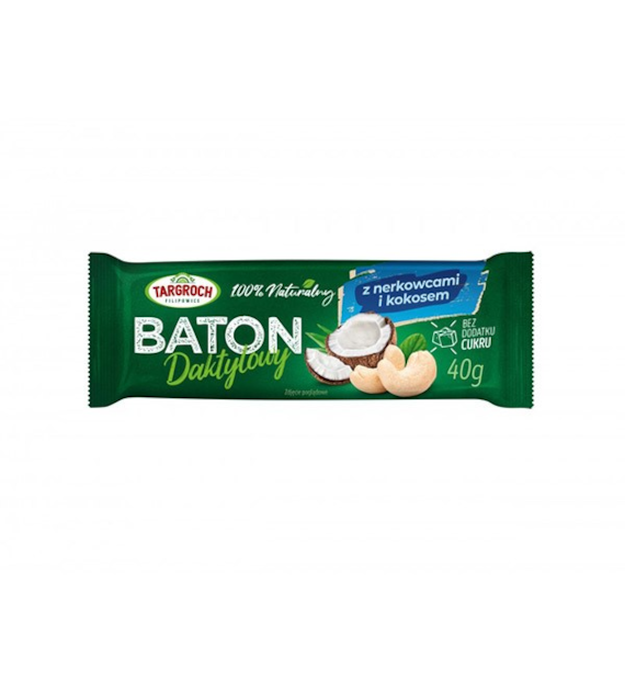Baton daktylowy z nerkowcami i kokosem 40g TARGROCH