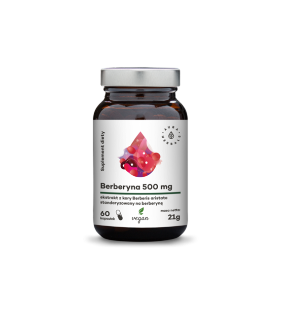 Berberyna 500 mg (Berberies aristata) - 60 kapsułek wegańskich Aura Herbals