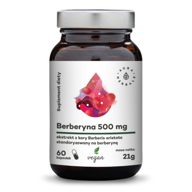 Berberyna (ekstrakt z berberysu) - 60 kapsułek wegańskich Aura Herbals