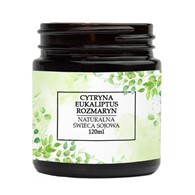 Naturalna świeca sojowa 120ml (cytryna, eukaliptus, rozmaryn)