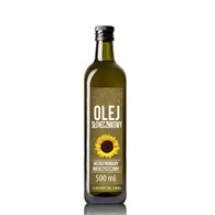 Olej słonecznikowy 0,5L szkło