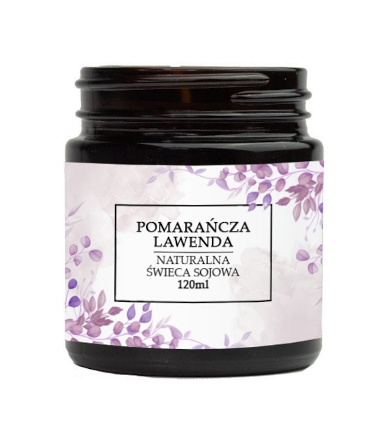 Naturalna świeca sojowa 120ml (pomarańcza, lawenda)