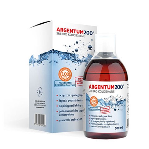 Srebro koloidalne Argentum 200 (100ppm) tonik 500 ml Aura Herbals