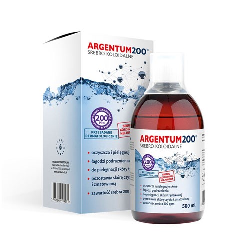 Srebro koloidalne Argentum 200 (200ppm) tonik 500 ml Aura Herbals