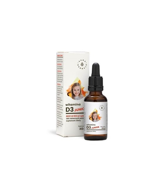 Witamina D3 (800IU) Junior - krople 30 ml Aura Herbals